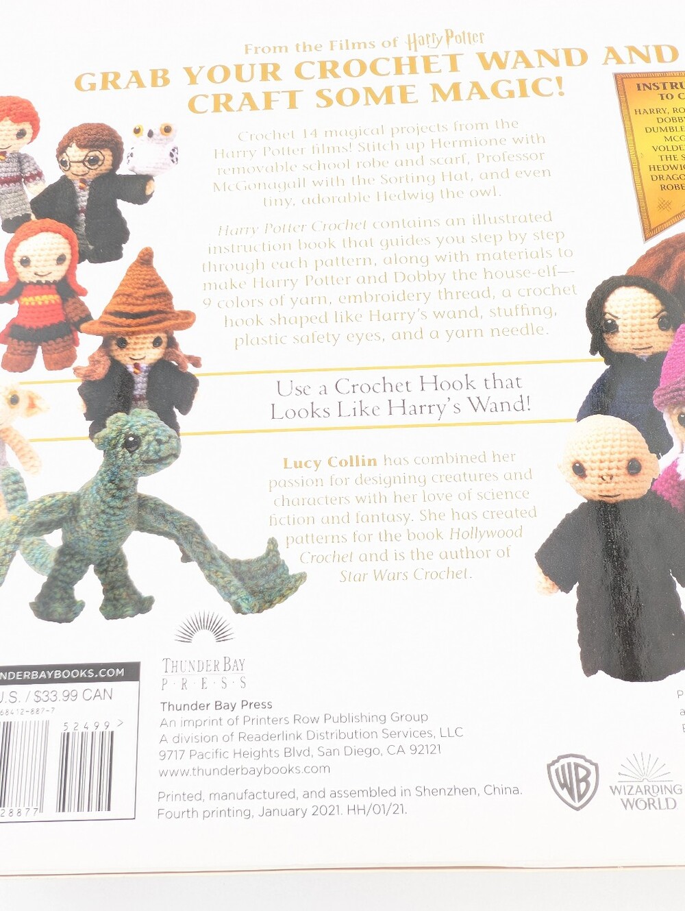 NWT Harry Potter Crochet Set - Yarn, Wand Hook, & Instructions NIB New Craft Kit - Picture 5 of 7